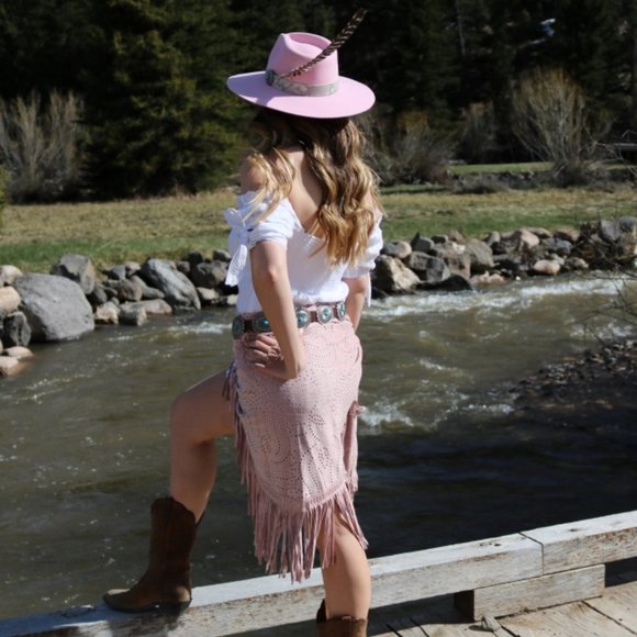 Charlie 1 Horse Western Felt Hat Sidewinder Pink - Picture 5 of 6